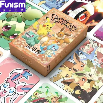 FUNISM Pikachu Anime Laser Cards — 50-Pack Collectible Trading Cards