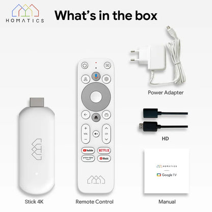 HOMATICS 4K TV Stick – Google Certified, Netflix, 2GB+32GB, Dolby Atmos, Amlogic S905Y4, WiFi Streaming Box