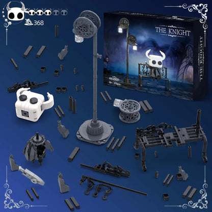 370PCS Hollow Knight Building Blocks Set – Ghost Model with Street Lighting, DIY Educational Toy for Kids