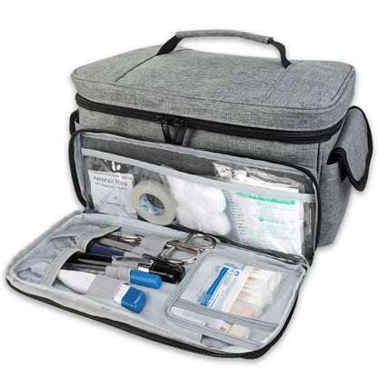 Travel First Aid Kit Bag – Multifunctional Medical Storage Organizer with Layered Medicine Boxes for Home & On-the-Go