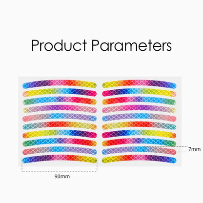 20Pcs/Set Rainbow Reflective Sticker: Night Glow Sticker for Bike Wheels, Car, Motorcycle - Safety Warning Stickers
