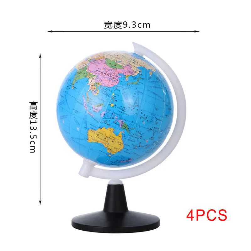 10.6cm HD World Globe for Kids & Adults – 360° Discovery Learning Ball, English Teaching Globe for Ages 6-12