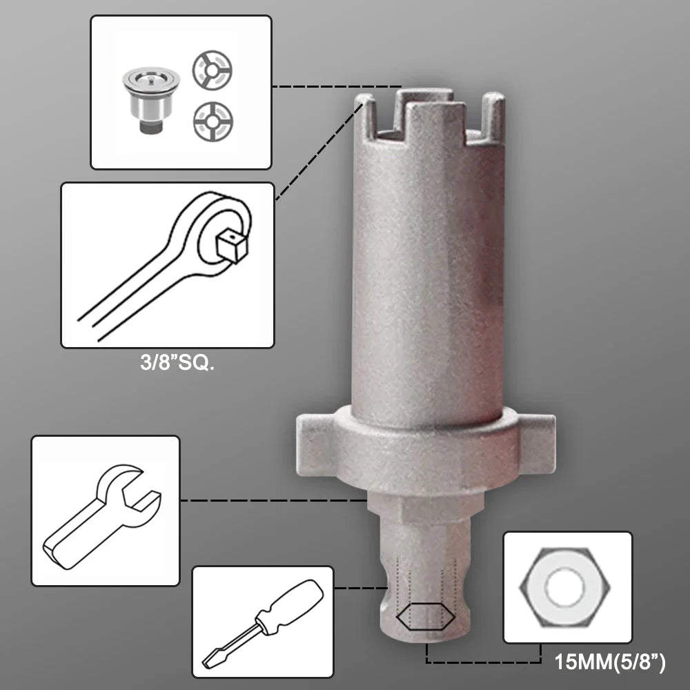 14-in-1 Sink Faucet Wrench - Plumbing Repair Tool with Anti-Slip Handle - Double Head Wrench for Bathroom Plumbing and Water Heater - Spanner Tool