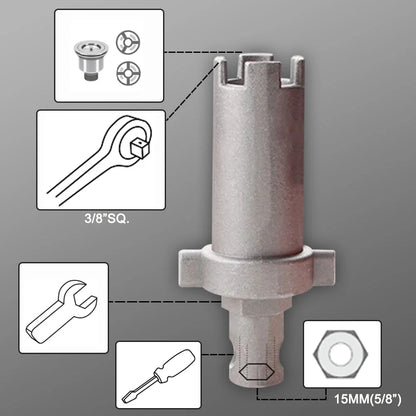 14-in-1 Sink Faucet Wrench - Plumbing Repair Tool with Anti-Slip Handle - Double Head Wrench for Bathroom Plumbing and Water Heater - Spanner Tool