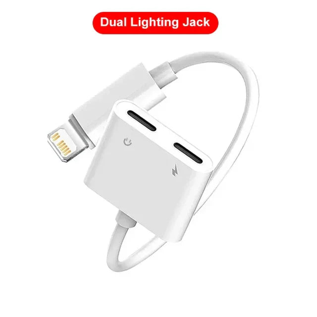 iPhone Audio Adapter – 3.5mm Aux Headphone Jack to Lightning Splitter Converter for iPhone 14/13/12/11 Pro Max