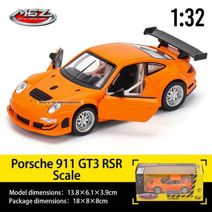 MSZ 1:32 Die-Cast Car Model — Porsche 911 GT3 RS, Audi, BMW & Nissan Alloy Toy Collectible, Decorative Gift for Kids & Adults