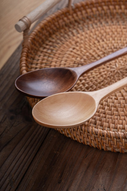 5-Piece Wooden Spoon and Fork Set – Eco-Friendly Natural Ellipse Ladle for Cooking, Tableware Accessories