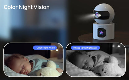 Lenovo 4K IP Camera – 5G WiFi Dual-Lens Smart Home CCTV, Wireless Surveillance with Auto Tracking, Security & Baby Monitor