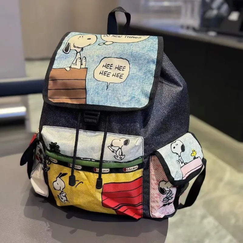 Snoopy Cartoon Backpack - Cute Large Capacity Lightweight Student Commuter Shoulder Bag
