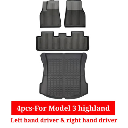 XPE All-Weather Floor Mats for Tesla Model 3/Y (2021-2024) – Waterproof Non-Slip Rubber Trunk Cargo Liner
