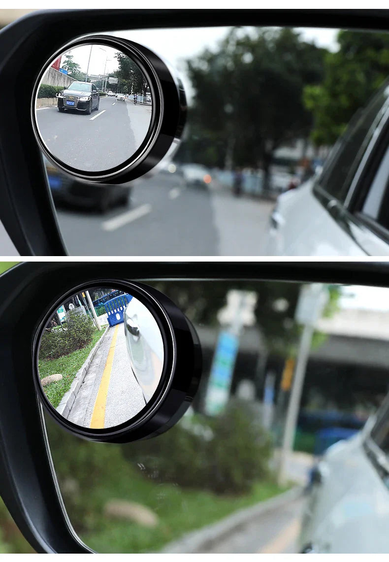 2PCS 360° Adjustable Blind Spot Mirrors — Round Convex Auxiliary Rearview Mirrors, Wide-Angle Car Reverse Safety Mirrors