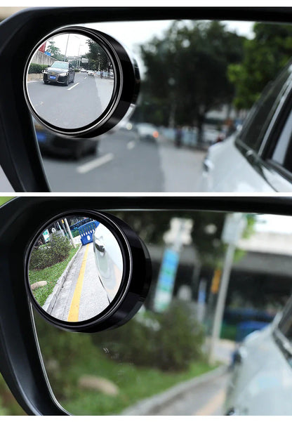 2PCS 360° Adjustable Blind Spot Mirrors — Round Convex Auxiliary Rearview Mirrors, Wide-Angle Car Reverse Safety Mirrors