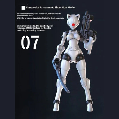 Swift Female Mutant Action Figure - 3.75 Inch Highly Articulated DIY Assembly Collectible
