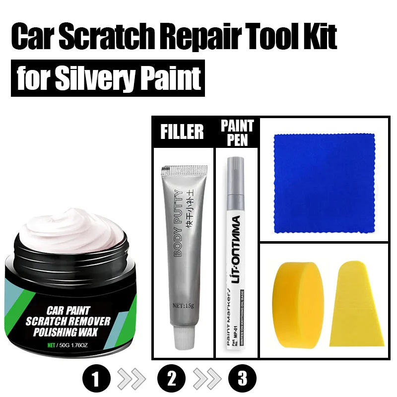 Car Scratch Remover Kit — Auto Swirl & Scratch Repair Polishing Compound with Anti-Scratch Wax