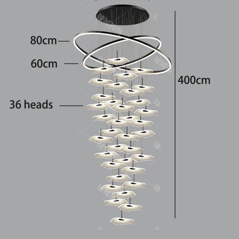 Nordic Stair Chandelier Pendant Light – Modern Ceiling Lighting for Living Room, Bedroom & Dining Room Home Interior Decoration Fixture