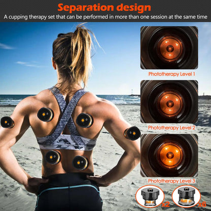 8 Cup Electric Cupping Massager – Gua Sha Vacuum Suction Cups with EMS, Anti-Cellulite Magnet Therapy & Fat Burner Body Massager