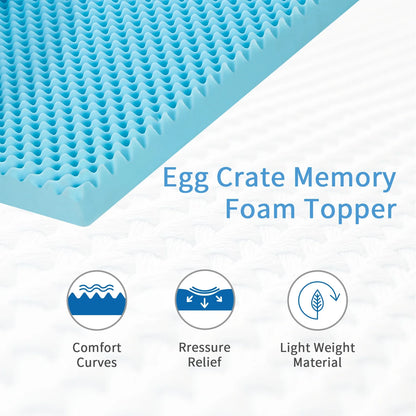 2", 3", 4" Full Memory Foam Mattress Topper - Gel-Infused Comfort Pad for Full/Double Bed, Soft Foam Mattress