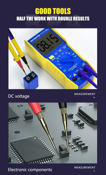MECHANIC RP4 Ultra-Thin Multimeter Test Leads – Replaceable Pen Tip Cables for Digital & Analog Multimeters