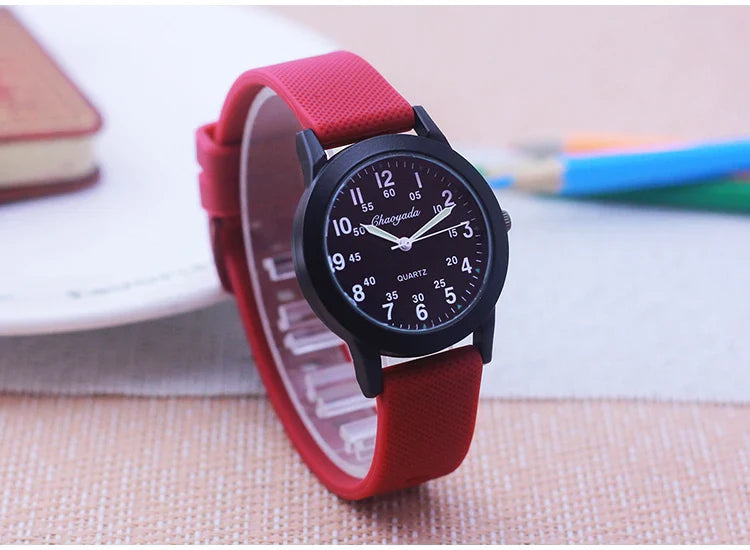 Children's 60-Minute Scale Quartz Wristwatch - Silicone Strap Watch for Boys & Girls, Junior High & Elementary School Exam Watch