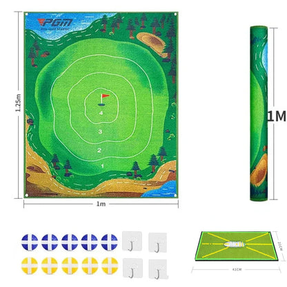 PGM DJD040 Indoor Mini Golf Training Aid – Suspended Dartboard Practice Hitting Mat for Indoor & Outdoor Golf Practice