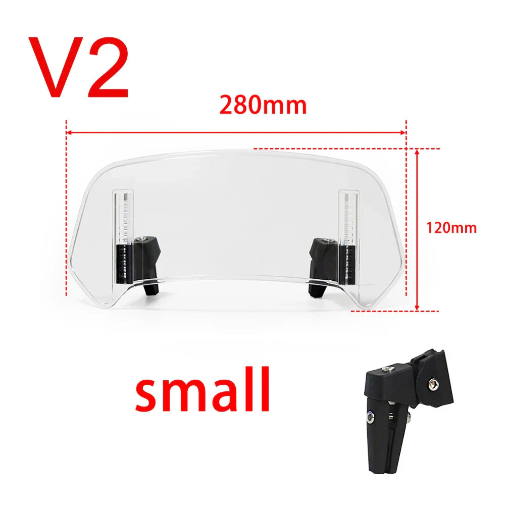 Universal Motorcycle Windshield Extension – Adjustable Clamp-On Wind Deflector Spoiler for BMW, Kawasaki, Yamaha, Honda & Suzuki Bikes