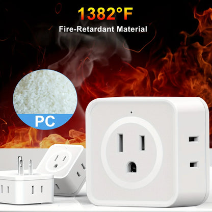 5-Way Multi Plug Outlet Extender - Wall Outlet Expander for Travel, Home, Office, Dorm - Small Electrical Outlet Splitter