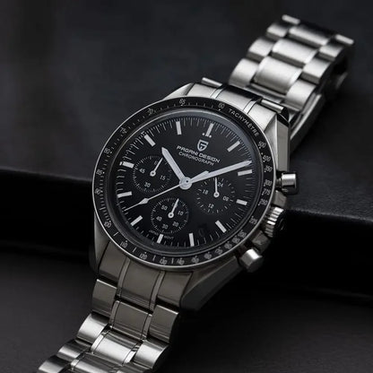 PAGANI DESIGN 2026 Men’s Luxury Quartz Chronograph Watch – AR Sapphire Crystal, Auto Date Speed Wristwatch