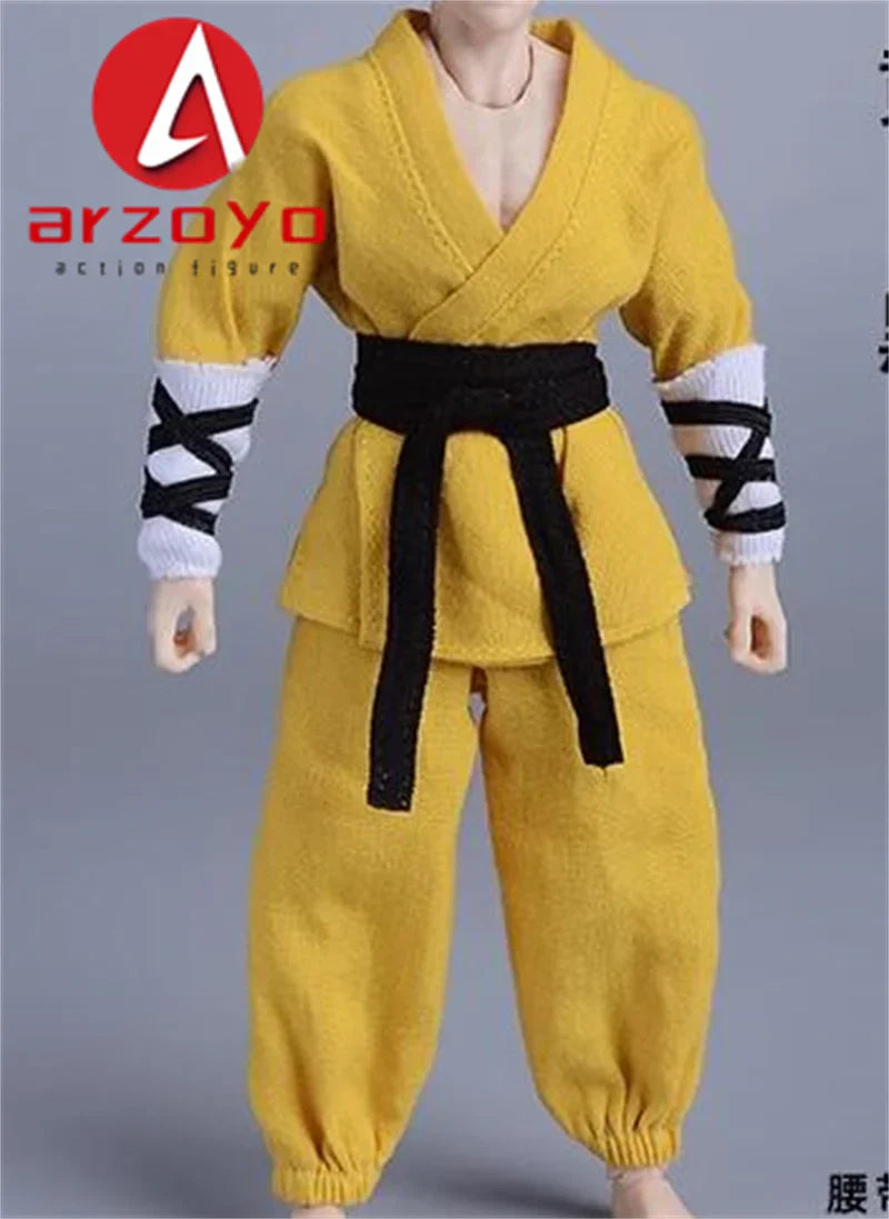 1/12 Scale Vintage Kung Fu Outfit – T-Shirt, Lantern Pants & Suit Clothes for 6" Romankey Male Action Figures