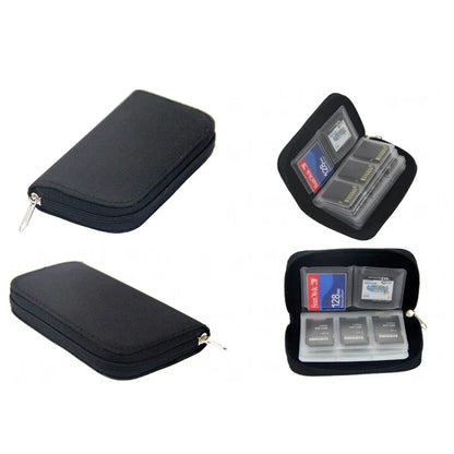 Memory Card Collect Bag: 22 Slot Camera Memory Card Holder Case for CF/SD/Micro SD/SDHC/MS/DS - Gaming SD Card Collection Box