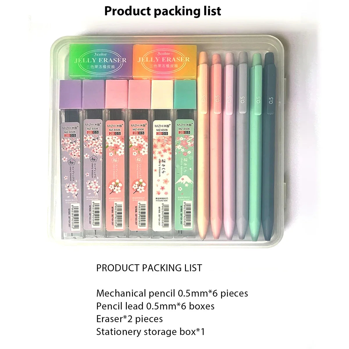 Cute Pastel Mechanical Pencil Set - 0.5mm & 0.7mm Writing, Drawing & Sketching Pencils