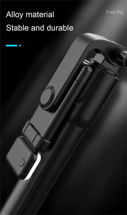 Portable Bluetooth Selfie Stick Tripod with Remote Shutter & Fill Light – Extendable Wireless Phone Stand