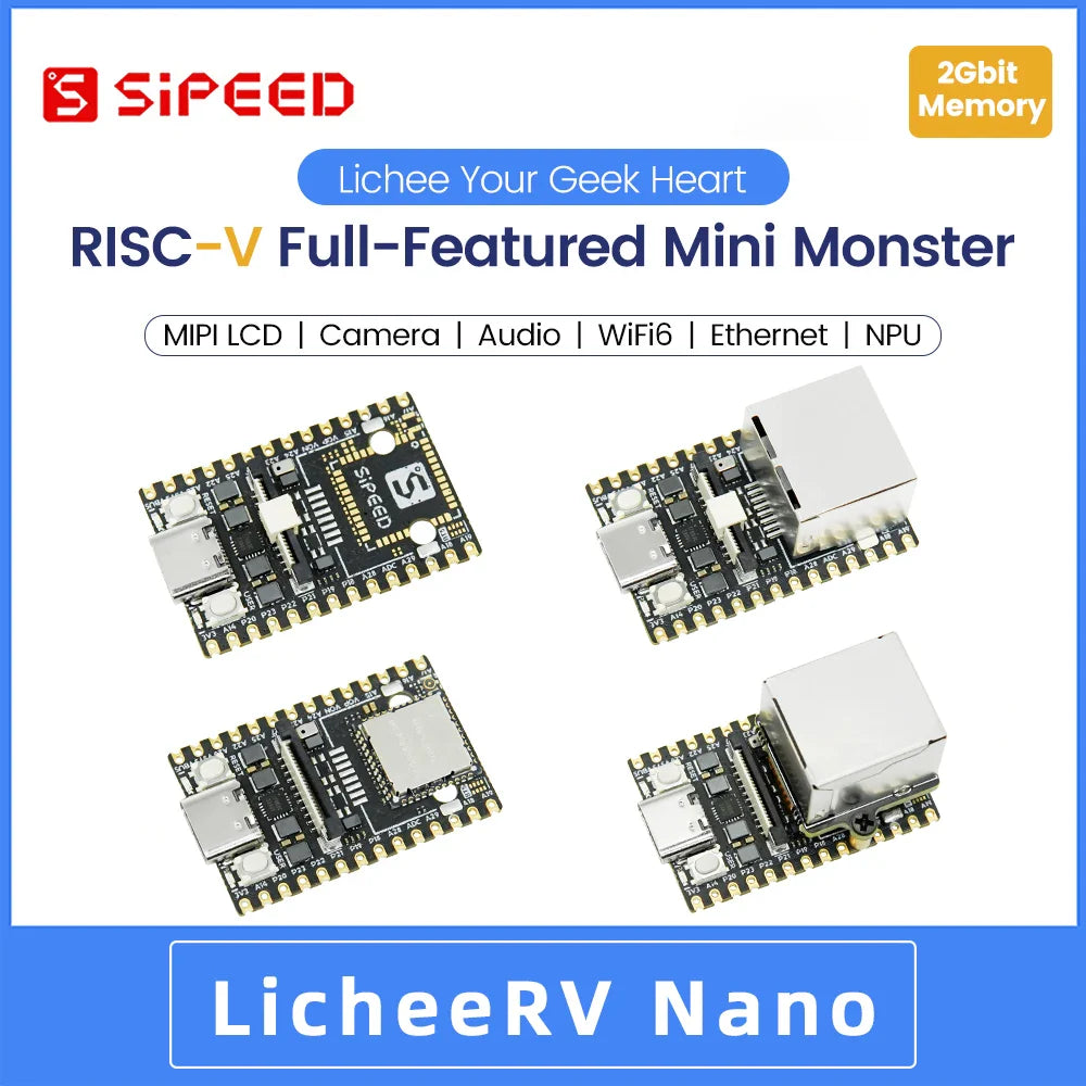 Sipeed LicheeRV Nano SG2002 – WIFI6 Ethernet AI Visual RISC-V Development Board