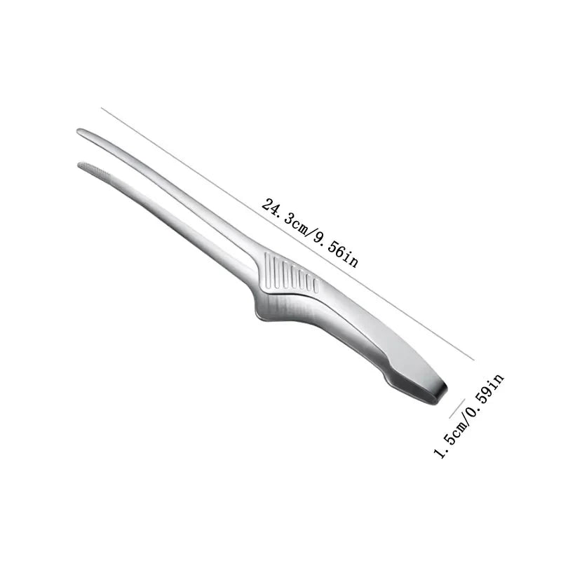 Stainless Steel BBQ Tongs – Non-Slip Cooking & Serving Utensil for Grilling, Salad, Camping & Buffet Use