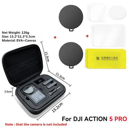 Silicone Camera Lens Dust Cover for DJI Osmo Action 4/5 Pro – Non-Slip Lens Protector with Tempered Film Accessory