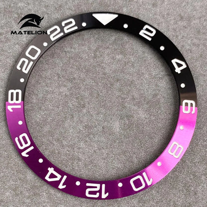 MATELION 38mm Ceramic Bezel Insert — Alloy Watch Ring for 40mm NH35/NH34 GMT Diving Watches