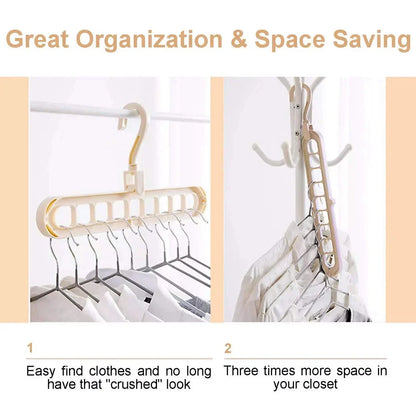9-Hole Multi-Function Clothes Hanger Organizer – Space-Saving Folding Magic Rack for Scarves & Clothes