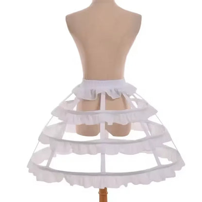 6-Hoop Crinoline Petticoat - White Long Wedding Dress Underskirt for Ball Gowns