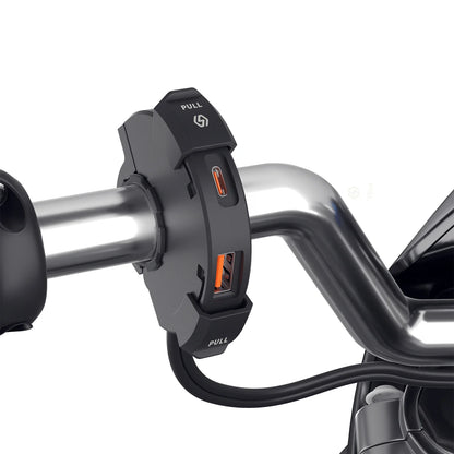 48W Quick Charge PD & QC3.0 Motorcycle USB Charger – Waterproof Handlebar Mount, 12V-24V Power Adapter