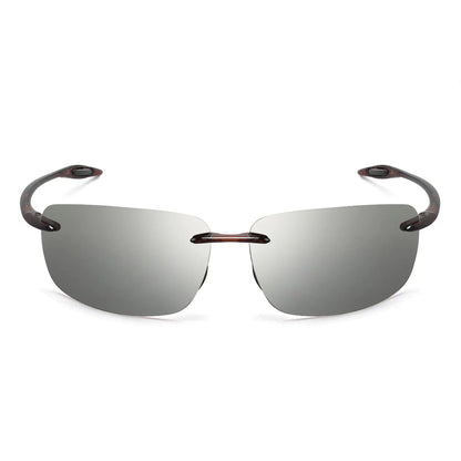 JULI Polarized Classic Sports Rimless Sunglasses – Ultralight Rectangle Frame for Men, Ideal for Fishing, Driving, UV400 Protection, Model MJ8009