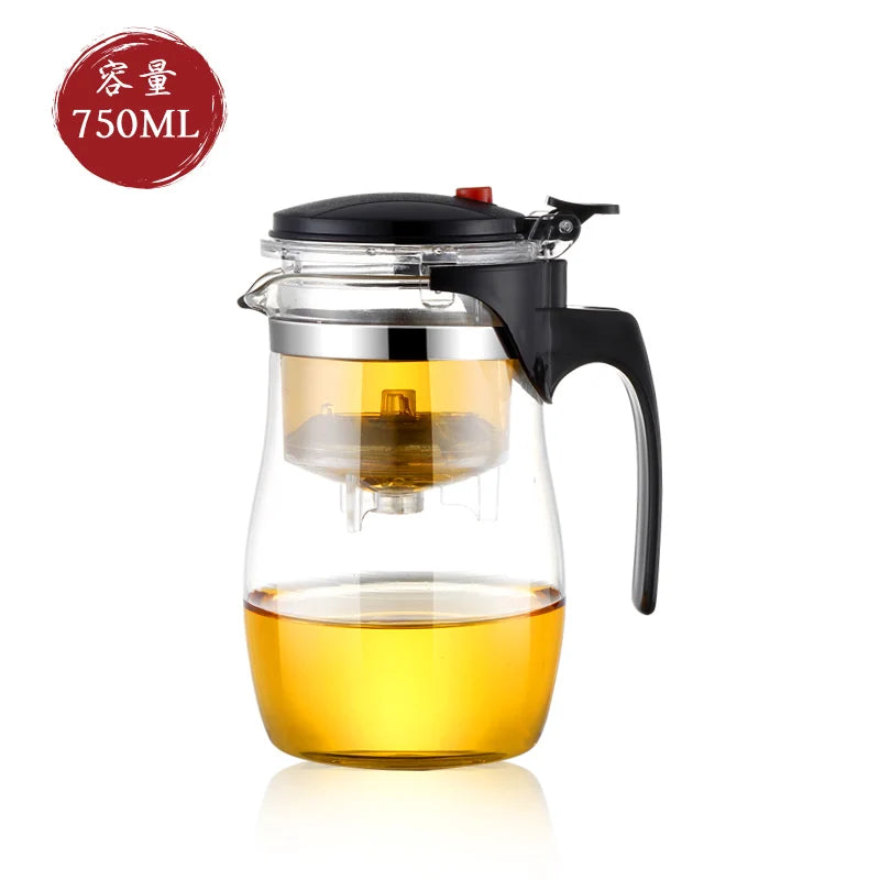 HMLOVE Heat-Resistant Glass Teapot – Puer Kettle Tea Infuser, Kung Fu Teaware Set, High Borosilicate Heatable Pot
