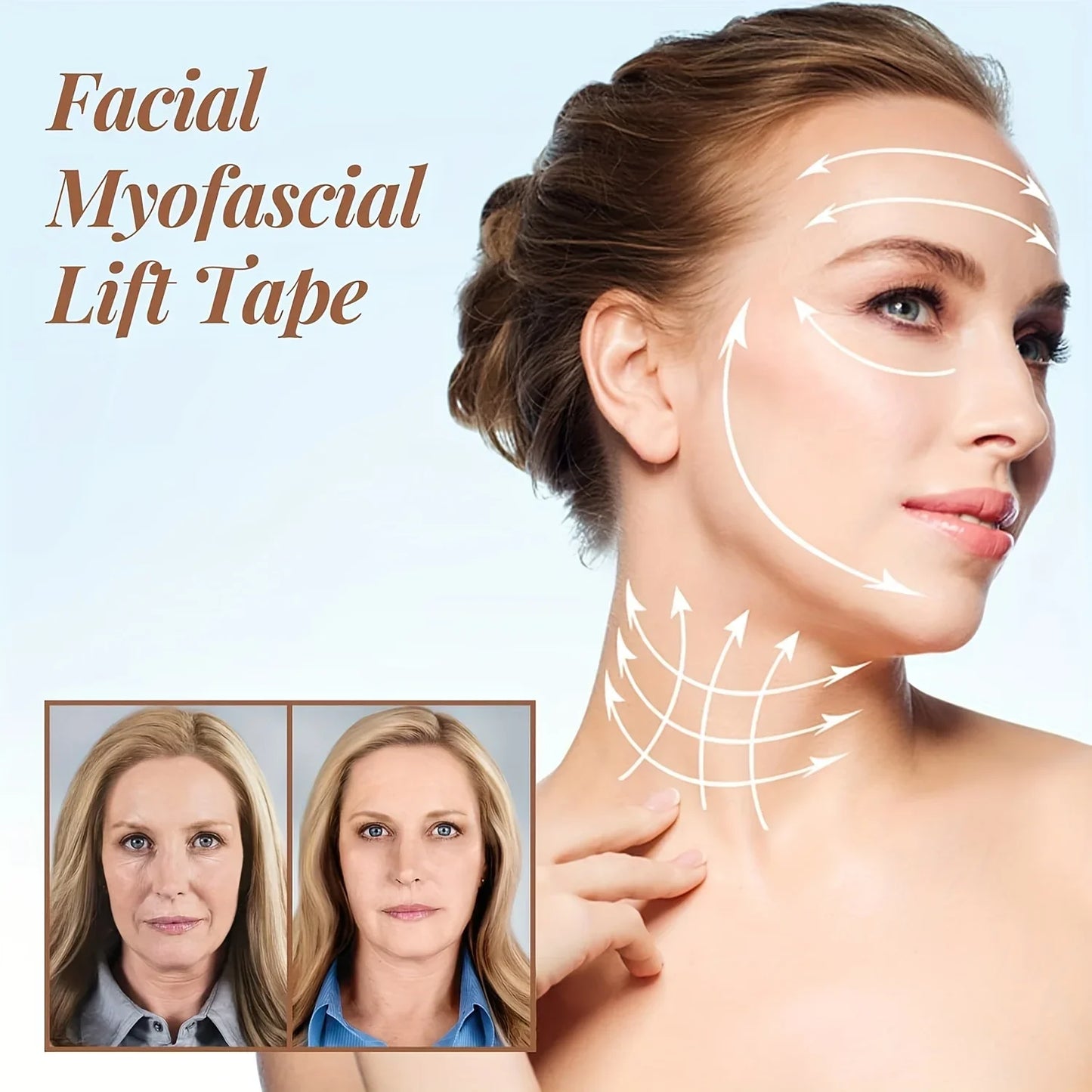Facial Myofascial Lifting Tape – Skin-Friendly Breathable Wrinkle Reducer & V-Line Muscle Support