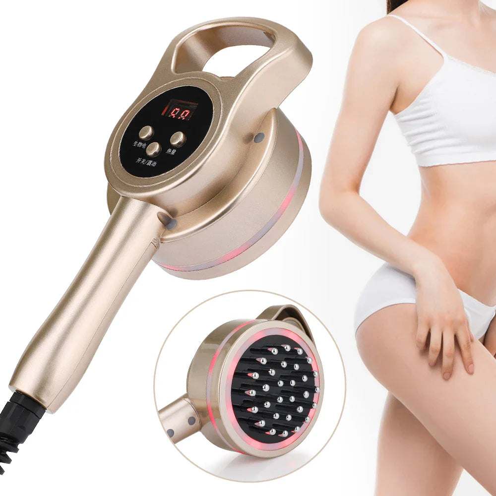 Electric Meridian Brush with Heating – Slimming Anti-Cellulite Fat Burner, Micro-Current Guasha Lymphatic Drainage Massage