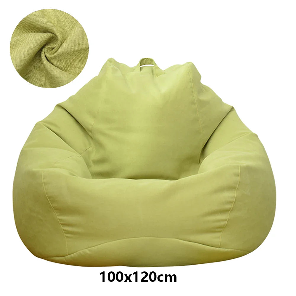 Large Lazy Bean Bag Sofa Cover – Comfortable Tatami Lounger Seat Cover for Living Room & Bedroom (No Filler)
