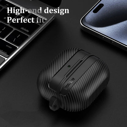 2024 Carbon Fiber Military Armor Case for Samsung Galaxy Buds 3/3 Pro – Protective Cover with Keychain