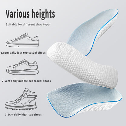 Height Increase Insoles for Men & Women – Arch Support Orthopedic Shoe Pads with Memory Foam & Heel Lift for Flat Feet
