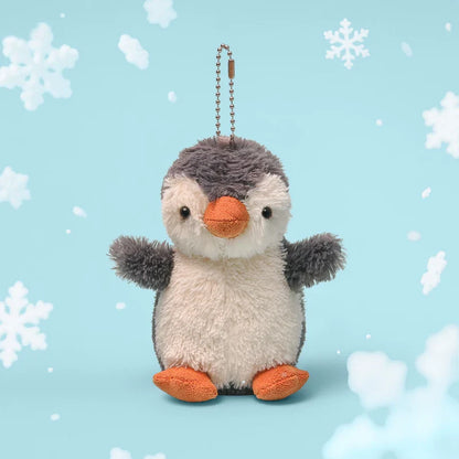 10cm Cute Animal Plush Keychains – Penguin, Frog, Bear & Turtle Soft Toy Charms for Bags, Perfect Birthday Gift for Kids & Women