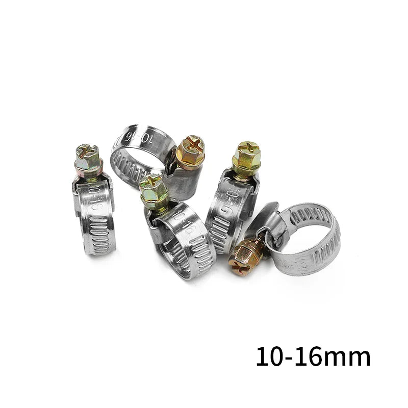 5/10pcs Genuine Jubilee Stainless Steel Pipe Clamps - Durable Worm Drive Hose Clips for Car Fuel Hose - Anti-Oxidation