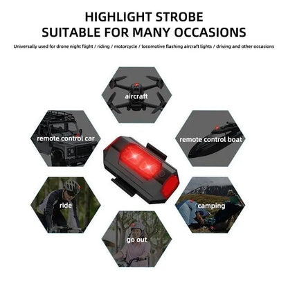 Universal Strobe Light – LED Anti-Collision Warning Light for Motorcycle, Scooter, Car – 7 Color Drone Flash Turn Signal Indicator