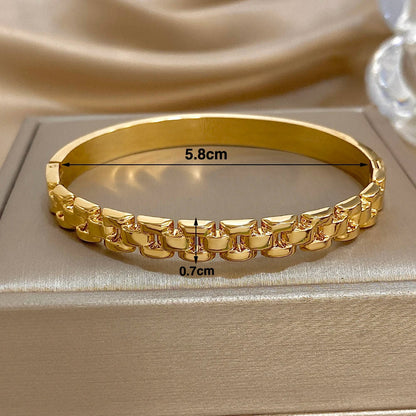 Greatera Five-Layer 10mm Beaded Bracelet – Two-Tone Stainless Steel Watch Chain Bangle Jewelry for Men & Women
