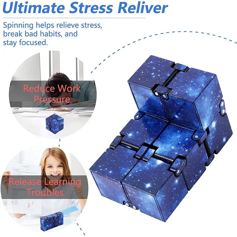 Infinity Cube Fidget Toy — ADHD & Anxiety Stress Relief Puzzle for Kids & Adults